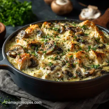 Chicken and Mushroom Dish: The Best Creamy Casserole Recipe Recipe Card