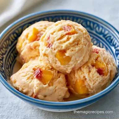 Peach Ice Cream: Creamy and Rich Recipe Card