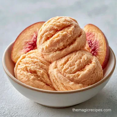 Creamy Peach Sherbet Recipe Card