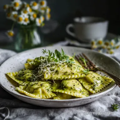 Pesto Ravioli in 15 Minutes: Silky Recipe Recipe Card