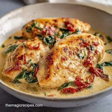 Crock Pot Chicken Breast Recipes: Creamy Tuscan Delight Recipe Card