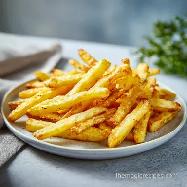 Oven Baked Fries for 4 Servings with a Shatter Crisp Exterior Recipe Card
