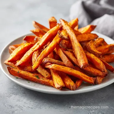Oven Baked Sweet Potato Fries for 4 Servings Recipe Card