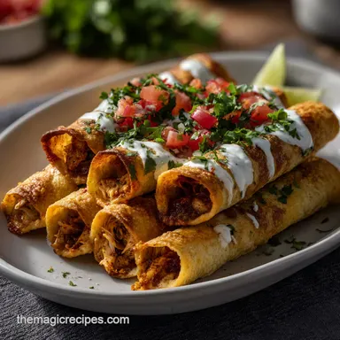 Easy Crockpot Chicken Taquitos Recipe: Crispy Baked
