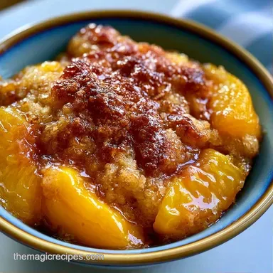 Peach Cobbler for 12 Servings Recipe Card