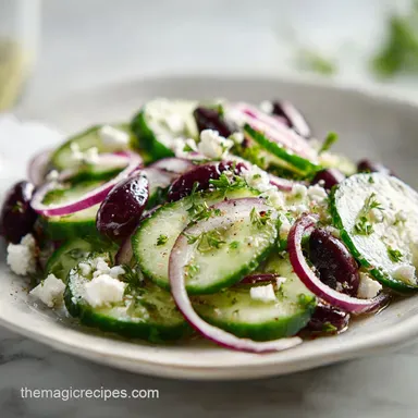 Cucumber and Feta Salad in 15 Minutes Recipe Card