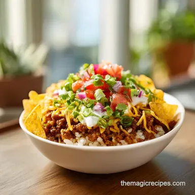 Taco Rice Bowl with Doritos for 4 Servings