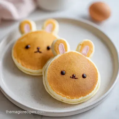 Easter Bunny Pancakes for 4 Servings Recipe Card