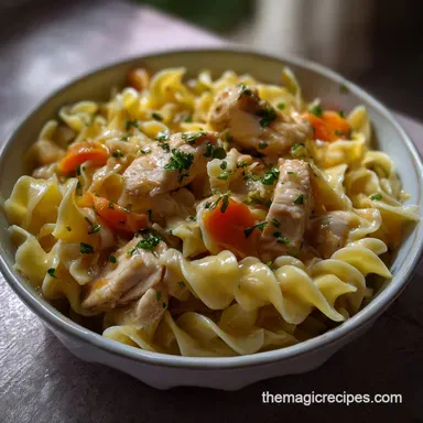 Chicken and Noodles Recipe: Velvety Comfort in 45 Minutes Recipe Card