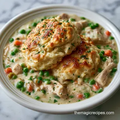 Easy Chicken Pot Pie With Biscuits for 8 Recipe Card