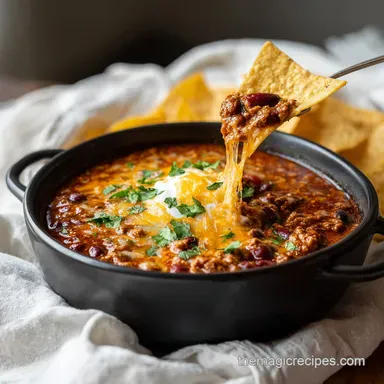 Chili Cheese Dip in 15 Minutes: A Creamy Party Appetizer Recipe Card