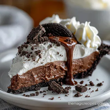 Easy Oreo Chocolate Pie No-Bake Recipe Card
