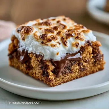 Easy Smores Cookie Bars for 16 Bars Recipe Card