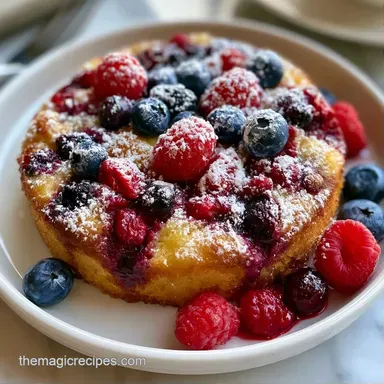 Easy Summer Berry Cake for 10 Servings Recipe Card