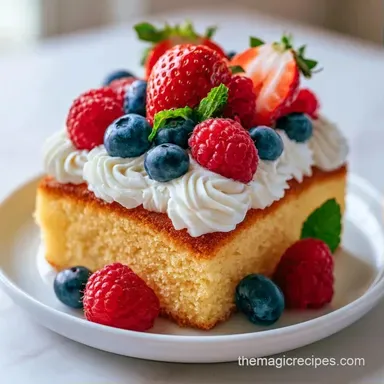 Easy Summer Sheet Cake for 16 Servings Recipe Card