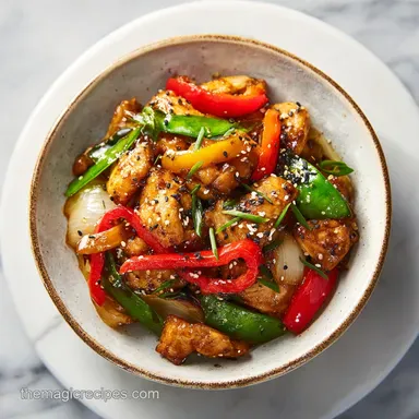 Teriyaki Chicken Stir Fry for 4 Servings Recipe Card