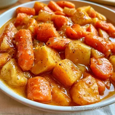 Fall Slow Cooker Vegetable Stew for 6 Recipe Card