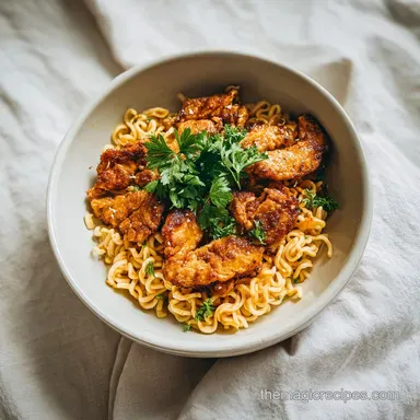 Creamy Garlic Chicken Ramen in 35 Mins Recipe Card