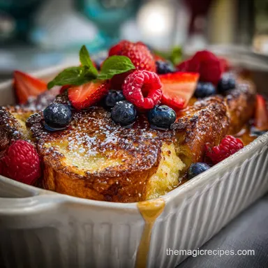 French Toast Bake Overnight Prep and Crispy Baked