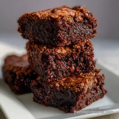 Homemade Brownie Recipe: Seriously Fudgy Crinkle Top Recipe Card