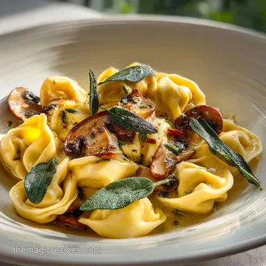 Cheese Tortellini with Garlic Butter Mushrooms in 30 Min