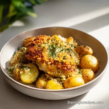Garlic Parmesan Chicken Potatoes for 4 Servings Recipe Card