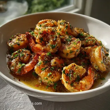 NYE Food Idea with Garlic Shrimp Recipe Card