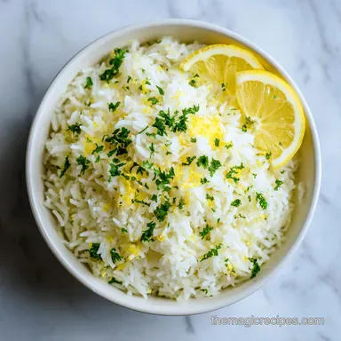 Greek Lemon Rice for 6 Servings, Fluffy Grains Recipe Card