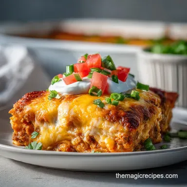 Ground Beef Enchilada Casserole Recipe: Baked