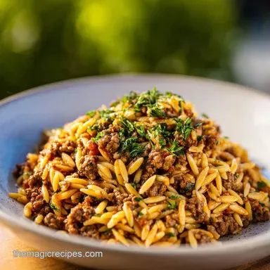 Ground Beef Orzo in 30 Minutes