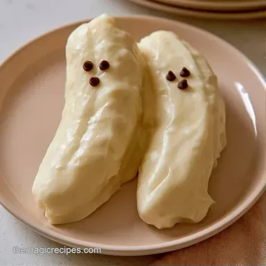 Halloween Banana Ghosts for 4 Servings Recipe Card