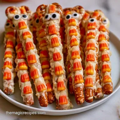 Halloween Pretzel Treats with Candy Corn