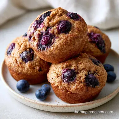 Blueberry Muffins with Greek Yogurt Recipe Card