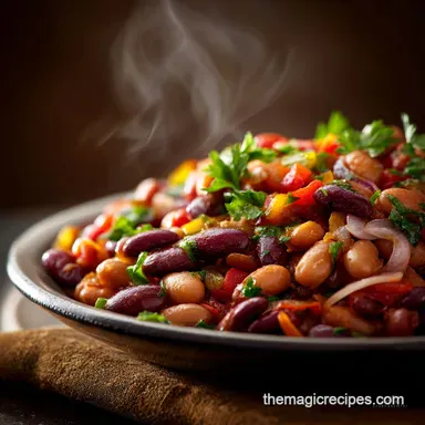 Dense Bean Salad Recipe: The Hearty Triple-Bean Powerhouse Recipe Card