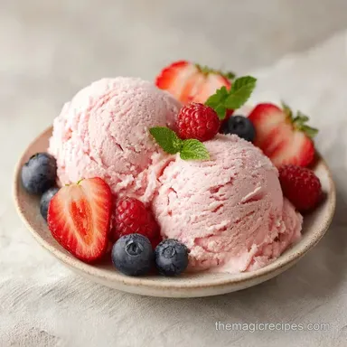 Strawberry Ice Cream with Condensed Milk Recipe Card