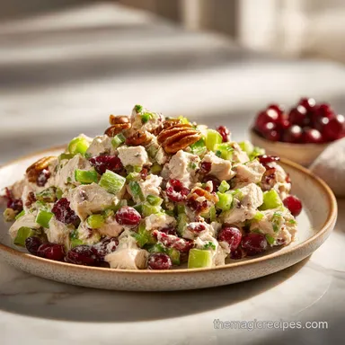 Leftover Turkey Salad Recipe with Cranberries and Pecans Recipe Card