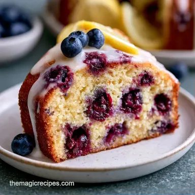 Lemon Blueberry Summer Cake in 75 Mins Recipe Card
