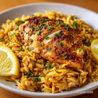 Lemon Chicken Orzo with Lemon Zest in 30 Minutes Recipe Card