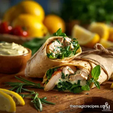 Chicken Wraps: Zesty Lemon Herb with Smoked Aioli (Quick Lunch) Recipe Card