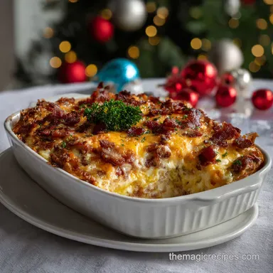 Christmas Morning Breakfast: Buttery Croissant Bake Recipe Card