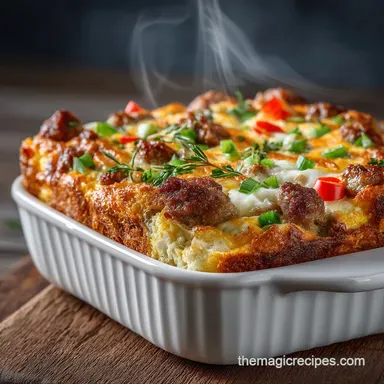 Breakfast Casserole: Make-Ahead Sausage Cheese Recipe Recipe Card