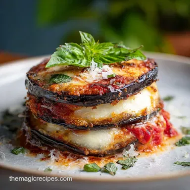 Eggplant Parmesan: Crispy Baked Oven-Only Recipe Card