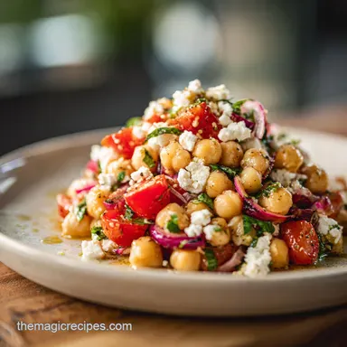 Mediterranean Chickpea Salad in 10 Minutes Recipe Card