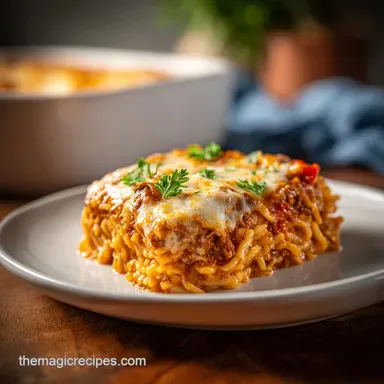 Million Dollar Spaghetti: Baked Recipe Card