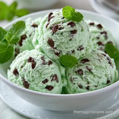 Mint Chocolate Chip Ice Cream: 8 Servings