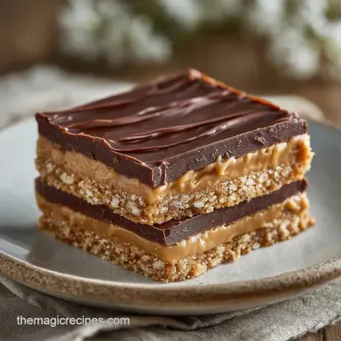 Easy No Bake Peanut Butter Bars: 12 Bars Recipe Card