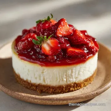 No Bake Strawberry Cheesecake for 12 Recipe Card