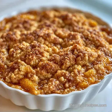 Peach Cobbler for 8 Servings: Baked Recipe Card