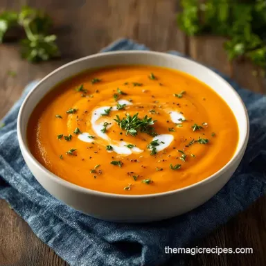 One Pan Roasted Soup for 4 Servings Recipe Card