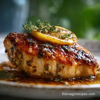 Chicken Breast Recipes: Perfect Pan-Seared Lemon Thyme Garlic Sauce Recipe Card